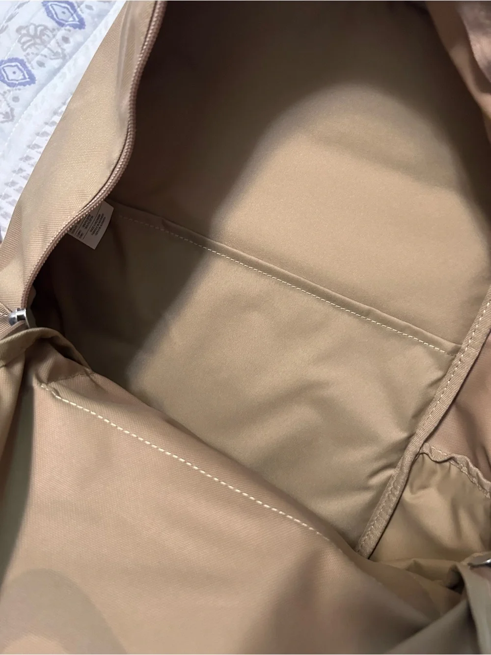 Nike Beige Backpack with White Swoosh